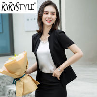 RYRYSTYLE 2023ใหม่เสื้อเบลเซอร์8215แขนสั้นกางเกงขายาวและสูทมืออาชีพสำหรับผู้หญิง