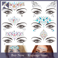 [Kupaoge] 6ชุด Mermaid Face GEMS เทศกาลอัญมณีคริสตัลคริสตัลคริสตัลรุ้งน้ำตา rhinestone