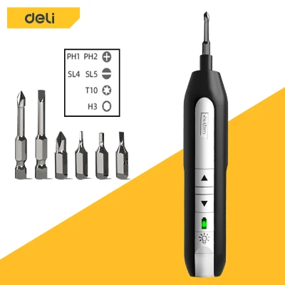 deli ไขควงไร้สาย 3.6V ไขควงไฟฟ้าไร้สาย ไขควงไฟฟ้า พร้อมดอกไขควง 6 ชิ้น สว่านไขควงไร้สาย พร้อมสาย USB ชุดไขควงไฟฟ้า เครื่องมือไฟฟ้า