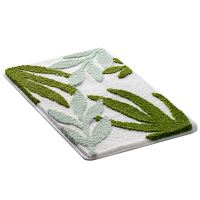 Flocking Leaves Floor Mat Household Bath Non-slip Rug Toilet Door Mat Quick-drying Absorbent Foot Mat for Bathroom Kitchen Tub