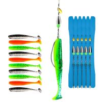 SGMSY 5 Set เหยื่อ VIB Spoon Texas RIG Fishing Tackle hooks Zuryp พร้อมเหยื่ออ่อน10ชิ้น หัวจิ๊กตะกั่วแบบผสม เครื่องมือสำหรับตกปลา เบ็ดตกปลาแบบเกี่ยว เหยื่อตกปลาเรืองแสง อุปกรณ์ตกปลาสำหรับตกปลา