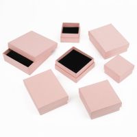 1pcs Multi Size Square Pink Kraft Paper Packaging Box Necklace Jewelry Gifts Box Ring Earring Jewelry Gift Box Reusable Suppliy