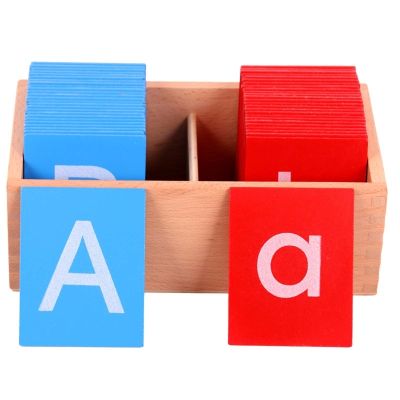【YF】 Montessori Kids Language Training Teaching Aids Uppercase Lowercase English Letters Sandpaper Letter Board Wood Educational Toy