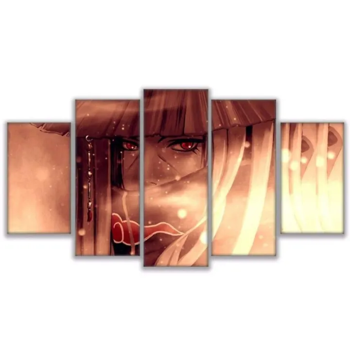 Naruto 5 Piece Wall Art Itachi Poster Prints Anime Ninja Figure