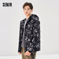 Semir แจ็คเก็ตผู้ชาย2022ฤดูใบไม้ร่วงใหม่สามหลักฐานแจ็คเก็ตหลวมทุกวันสบายๆพิมพ์คลุมด้วยผ้าพร็อพแนวโน้มด้านบนเสื้อ