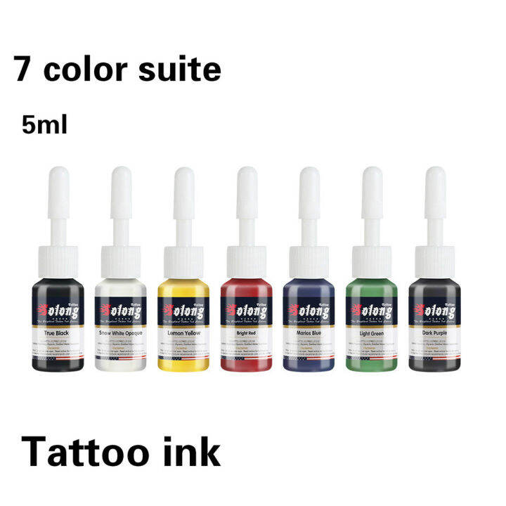7 Color Suite (5ml) Preferred Professional Tattoo Ink Makeup Paint