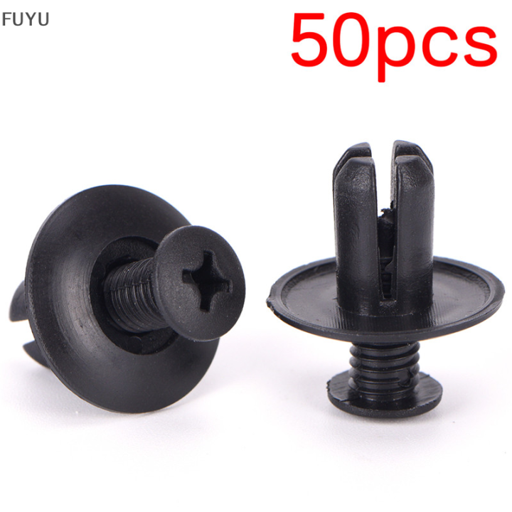 fuyu-50pcs-8mm-auto-bumper-fender-retainer-ดันคลิปพลาสติกสีดำยึด