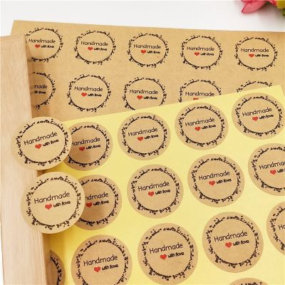 Packaging Label Paper Sticker Self-adhesive Handmade Flower For Party Birthday Gift Decoration Sealing Stickers Favor 100Pcs/Lot