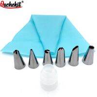 【hot】 1-8Pcs Decorating Tools Silicone Icing Piping Pastry Bag 6 Nozzles 2D Nozzle