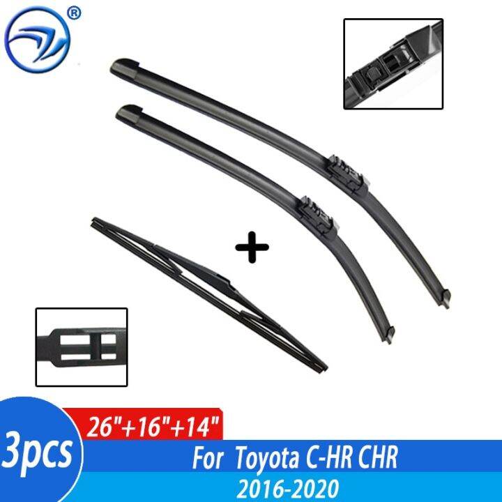 Wiper Front & Rear Wiper Blades Set For Toyota CHR CHR 2016 2017 2018