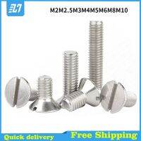 Slotted Flat Head Machine Screw Metric Thread Countersunk Bolt 304 Stainless Steel M3 M4 M5 M6 M8 Nails Screws Fasteners