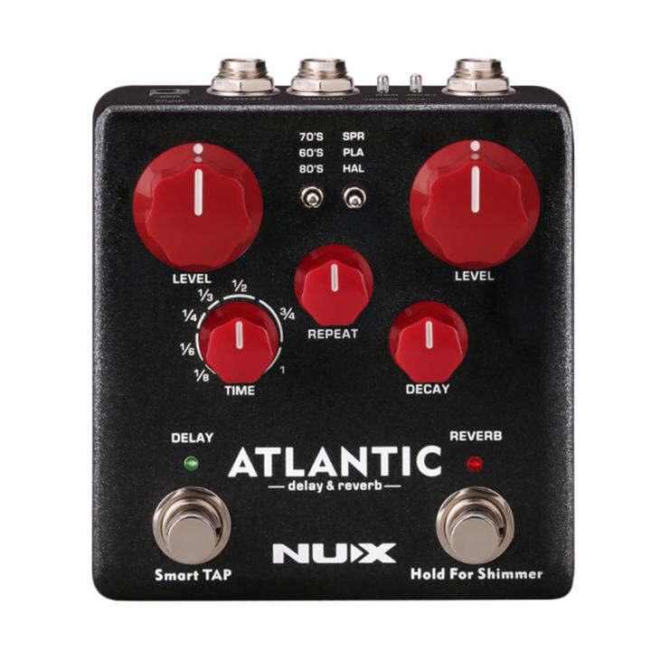 NUX Atlantic Multi Delay and Reverb Effect Pedal with Inside Routing and Secondary Reverb