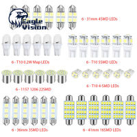 ชุดผสม Led ไฟภายในรถยนต์42ชิ้นหลอดไฟสำรองโดม LED 31มม. 36มม. 41มม. T10 1157 12V 6000K