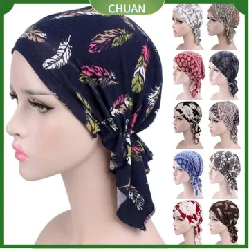 Head Women Ruffle Muslim Hat Scarf Cancer Wrap Turban Cap Hat Baseball Caps  Mens Dodger Gear at  Men's Clothing store