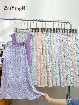 【CC】✗  Beiyingni 2023 Skirts Kawaii Korean Waist A-line Skirt Female Floral Print Faldas