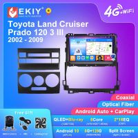 T7 EKIY สำหรับ Toyota Land Cruiser Prado 120 3 III 2002-2009ระบบนำทางเครื่องเล่นภาพเคลื่อนไหวหลายชนิดวิทยุติดรถยนต์ระบบแอนดรอยด์ไม่มี2Din