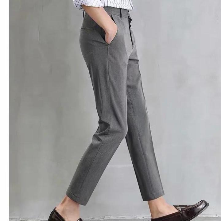 พร้อมส่ง-fashion-slacks-pants-men-x201-กางเกงผู้ชาย-กางเกงสแล็คชาย-กางเกง5ส่วนชาย-กางเกงเกาหลีชาย-กางเกง-ชาย-ผ้าฝ้ายยืด-กางเกงขายาวชาย