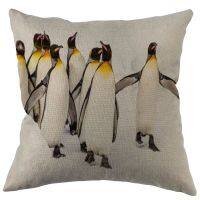 （ALL IN STOCK XZX）Penguin-pillow tent, office, cotton linen pillowcase, zipper, home accessories, customized side   (Double sided printing with free customization of patterns)