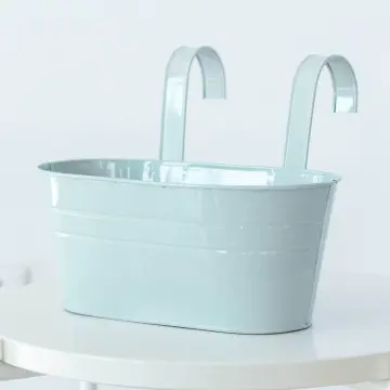 Flower Pot Metal Iron Hanging Balcony Basket Fence Bucket Holder Detachable  Hook
