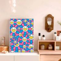 บทคัดย่อ Takashi Smile ดอกทานตะวัน Pop Art ภาพวาดผ้าใบ Nordic โปสเตอร์พิมพ์ภาพผนังศิลปะ Modern Home Kawaii Room Decor-สดใสและสะดุดตา