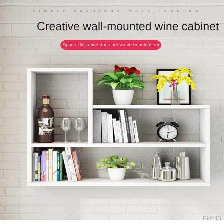 Wall Storage LSHAPED Wooden WallMounted Bookshelf Wall Shelf Display