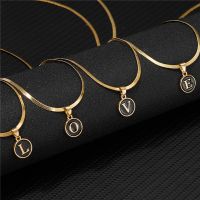 【DT】hot！ Rinhoo Round Initial Name Pendant Necklace Fashion A-Z Letters Choker Jewelry Gifts