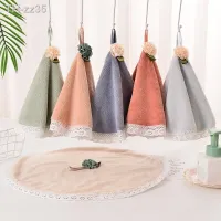 ◇ Cute Lace Dress Round Shape Face Hand Towel for Baby Soft High Absorbent Kitchen Bathroom Cleaning Towels Polyester Comfortable