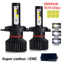 H4 LED H7 LED Canbus 26000LM High Power Headlight H1 H3 H8 H9 H11 9005 9006 Hb3 9004 9007 H13 9012 Led Bulb Turbo Lamp For Car