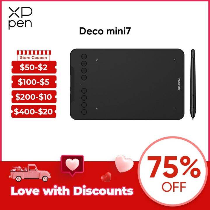 XPPen Deco01 Mini Graphic Tablet Deco Mini 7 Digital Drawing Tablet 7*