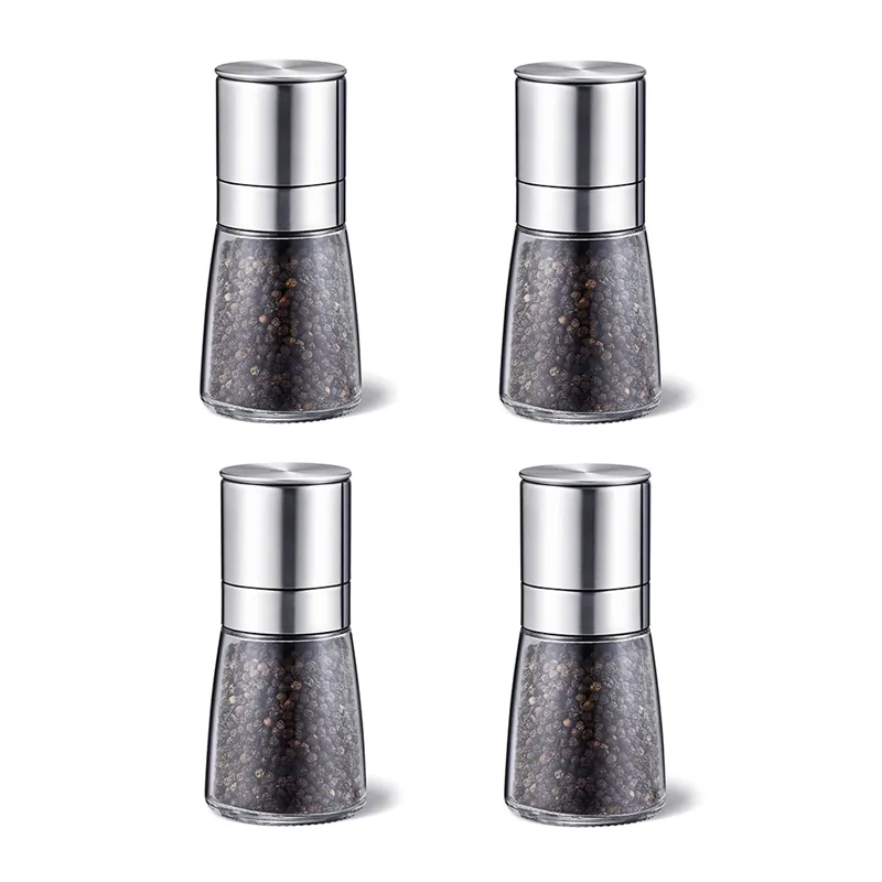 Pepper Grinder - Chunky Glass Pepper Mill Grinder with Large Capacity -  Upgra