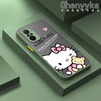 Chenyyka เคสปลอกสำหรับ Xiaomi MI POCO F3 Redmi K40 Pro เคสกรณีการ์ตูนน่ารักคิตตี้แมวฝ้าใสฮาร์ดโทรศัพท์ปลอกสาวหวานกันกระแทกซิลิโคนเต็มปกหลังกล้องป้องกันกรณี