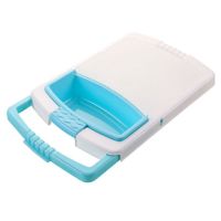 3 in 1 Cutting Board Multi Function Chopping Block Kitchen Sink Drain Basket Multifunction Washable Cutting Board Blue