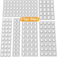 184ชิ้นห้องครัวลิ้นชัก Dampening บัฟเฟอร์ Pad คณะรัฐมนตรีประตูกันชนล้างกาวตนเองซิลิโคนฟุตตู้หมอนอิงลดเสียงรบกวน