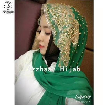 ฮิญาบที่ดีที่สุดของชาวมุสลิมผ้าพันคออิสลามผ้าพันคอยาวของผู้หญิงผ้าพันคอมอสลิมาลูกปัดสีทึบสวดมนต์ Turbante พู่ห้อย