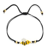 2023 New Cartoon Bee Bracelets for Women Charm Black Chain Miyuki Bracelets Hand-made Jewelry Beads Woven Boho Jewelry Gift Charms and Charm Bracelet