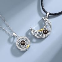 Fashion Couple Stainless Steel Sun Moon Projection Necklace Engagement Necklace for Women Stainless Steel Couple Jewelry Gift