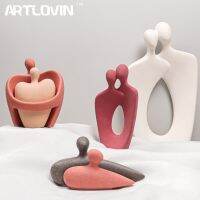 Latest Nordic Simple Style Love Sculptures Ceramic Couple Statues Sweet Hug Figures Grainy Surface Gift For Birthday Wedding