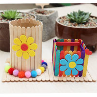 Ice Cream Stick Popsicle Stick Cabin Pen Holder DIYChildrens Handmade Creative Ice Cream Stick House Wooden House Material Package