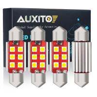 [ANYA Auto Parts] พวงมาลัย LED C5W Canbus 4x AUXITO 31Mm/36Mm/41Mm 3030 SMD การอ่านรูปทรงกลมรถยนต์ไฟตบแต่งภายในไฟป้ายทะเบียนรถ12V 6000K สีขาว