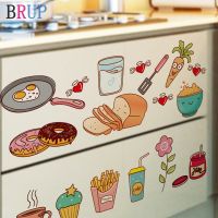 Cartoon Lovley Foods Kitchen Wall Stickers Art PVC DIY Vinyl Wall Decals Fashion Delicious Food Home Decor Waterproof Removable Wall Stickers  Decals