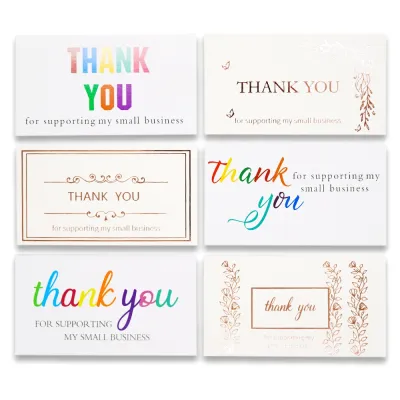 50pcs Thank You for Your Order Business Cards Shopping Purchase Thanks Greeting Cards Appreciation Card for Small Business