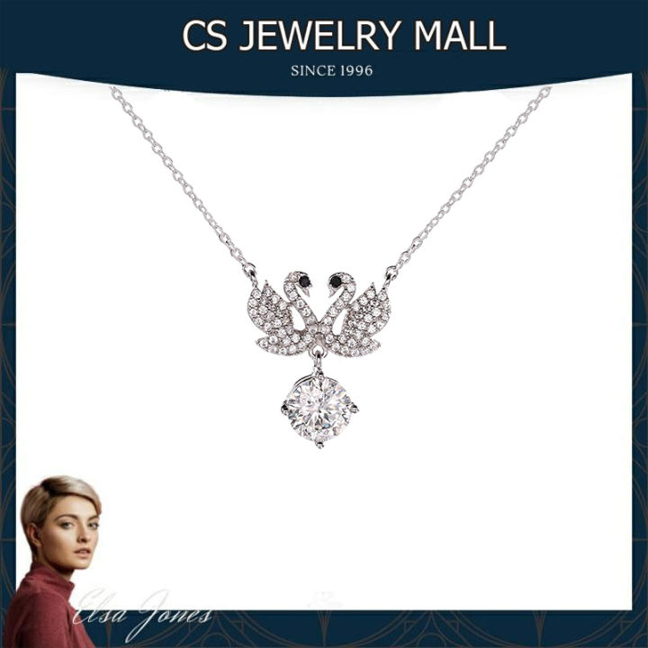 (เพชรแท้100%) CS JEWELRY สร้อยคอเงินแท้ 925 สร้อยคอเพชร Cygnet ของ 