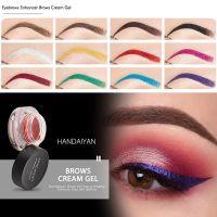 12 Color Eyebrow Gel Makeup Eyebrow Tattoo Cream Long Lasting Waterproof No Fading Eyebrow Enhancers with Brow Brush Cosmetics