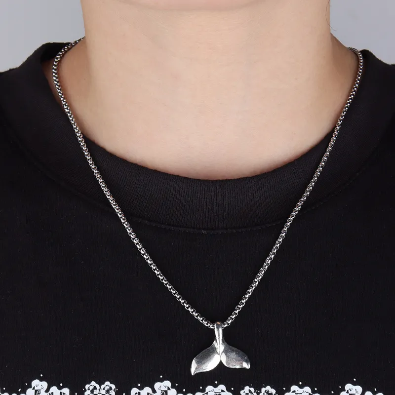 Kpop Necklace Bangtan Boys Long Chain Choker Necklace Men Women Dolphin  Tail Jewelry Collier Korean Design Accessory