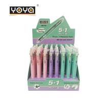 ปากกาลูกลื่น 5 สี + ดินสอกด YOYA  รุ่น 1075 (5in1) จำนวน 1 ด้าม *คละสีด้าม