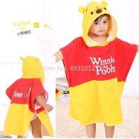 2023 Red Winnie ผ้าฝ้ายผ้าเช็ดตัวพร้อมปุ่ม Snap เด็กทารกเสื้อคลุมเสื้อคลุมอาบน้ำ60x120cm