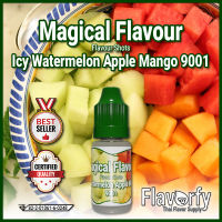 Magical Flavour Icy Watermelon Apple Mango 9001 - กลิ่นแตงโมแอบเปิ้ลมะม่วง สูตรเย็น 9001 - กลิ่นผสมอาหาร - ผ่านการรับรองจาก อย. ประเทศไทย บรรจุและขายโดย Flavorfy กลิ่นผสมอาหารอเนกประสงค์ เหมาะสำหรับ ลูกอม, กัมมี่, น้ำผลไม้, เบเกอรี่, ไอศครีม, ของเหลวอื่่น