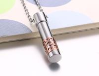 Fashion Mens Cylinders Detachable Perfume Pendants Necklace 316L Stainless Steel Chain Male Jewelry