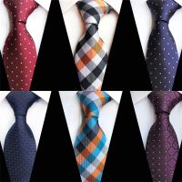 【cw】 Classic Silk Ties for Men Neck Tie 8cm Necktie Repp Striped Neckties Men 39;s Wedding Dot A056 【hot】