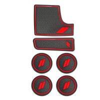 dvvbgfrdt 6Pcs Car Water Cup Holders Latex Anti-Dust Mat Non-Slip Door Slot Pad Mat Interior for Dodge Charger 2015-2021